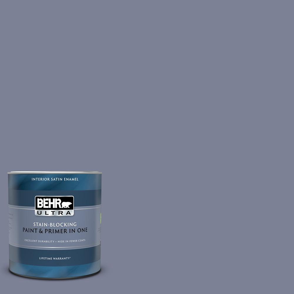 BEHR ULTRA 1 qt. 610F6 Deep Smoke Signal Satin Enamel Interior Paint and Primer in One775304