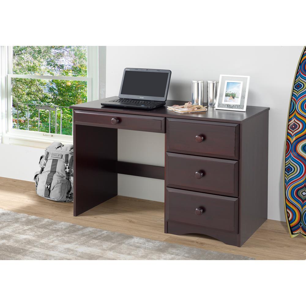 Essentials Cappuccino 4 Drawer Writing Desk 41122 The Home Depot