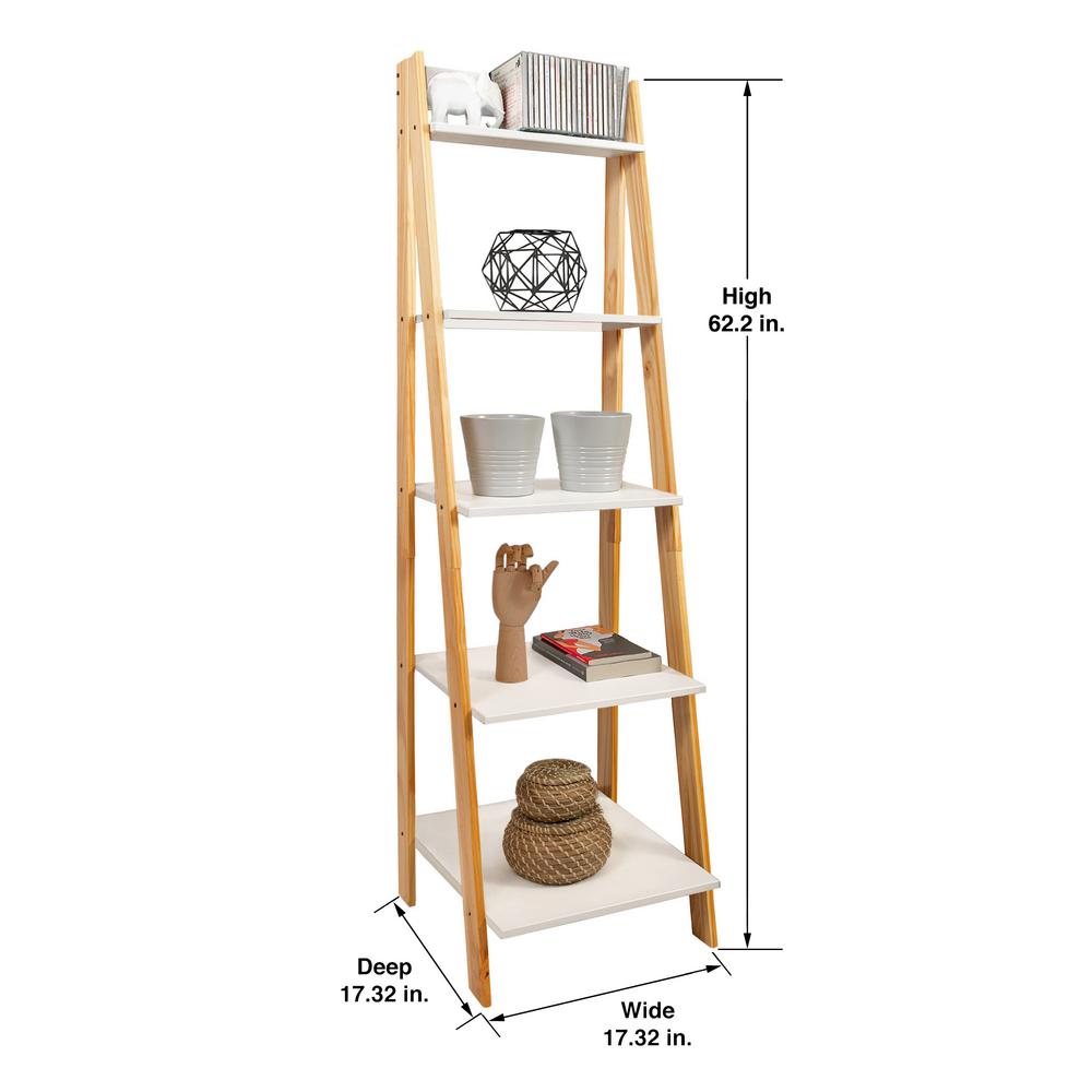 73 H Ladder Shelf Solid Wood Frame Multifunctional Display Stand