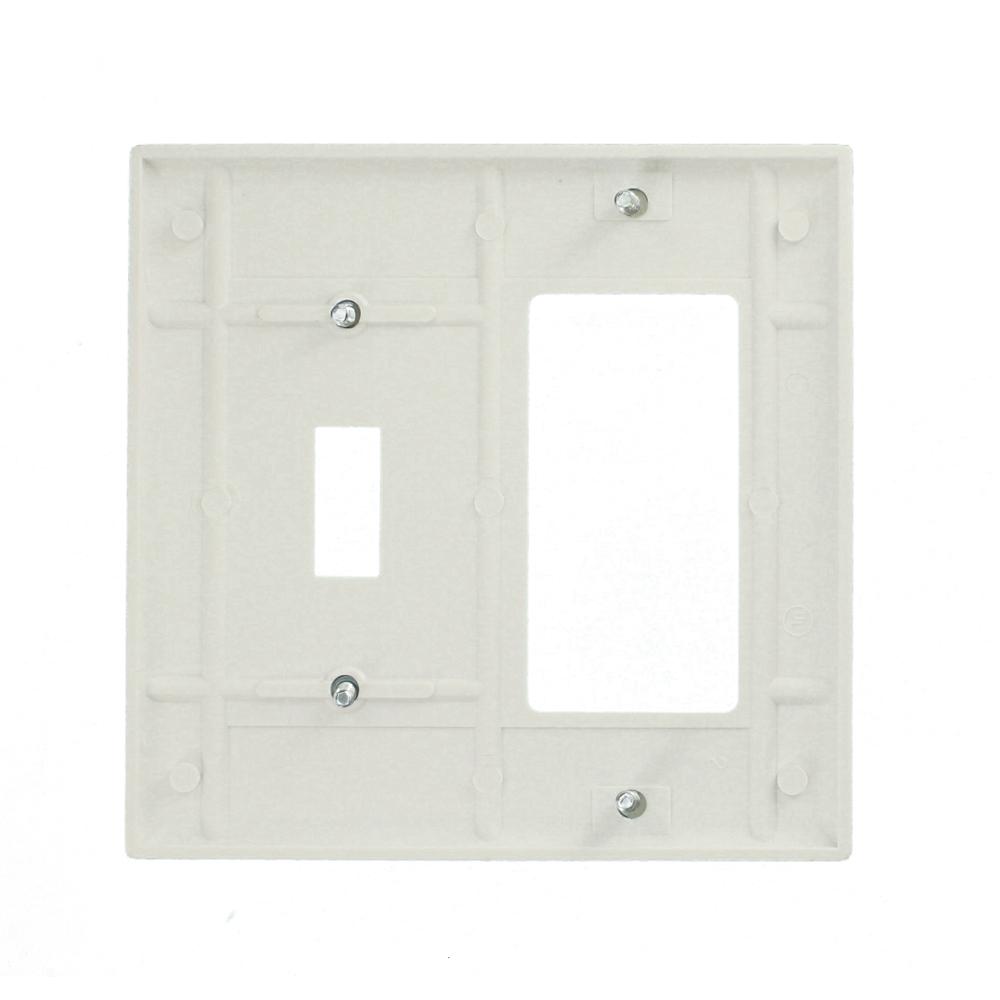 Leviton 80605-W Midway Size Thermoset Device Mount 2-Gang 1-Toggle 1-Decora//GFCI Device Combination Wallplate White