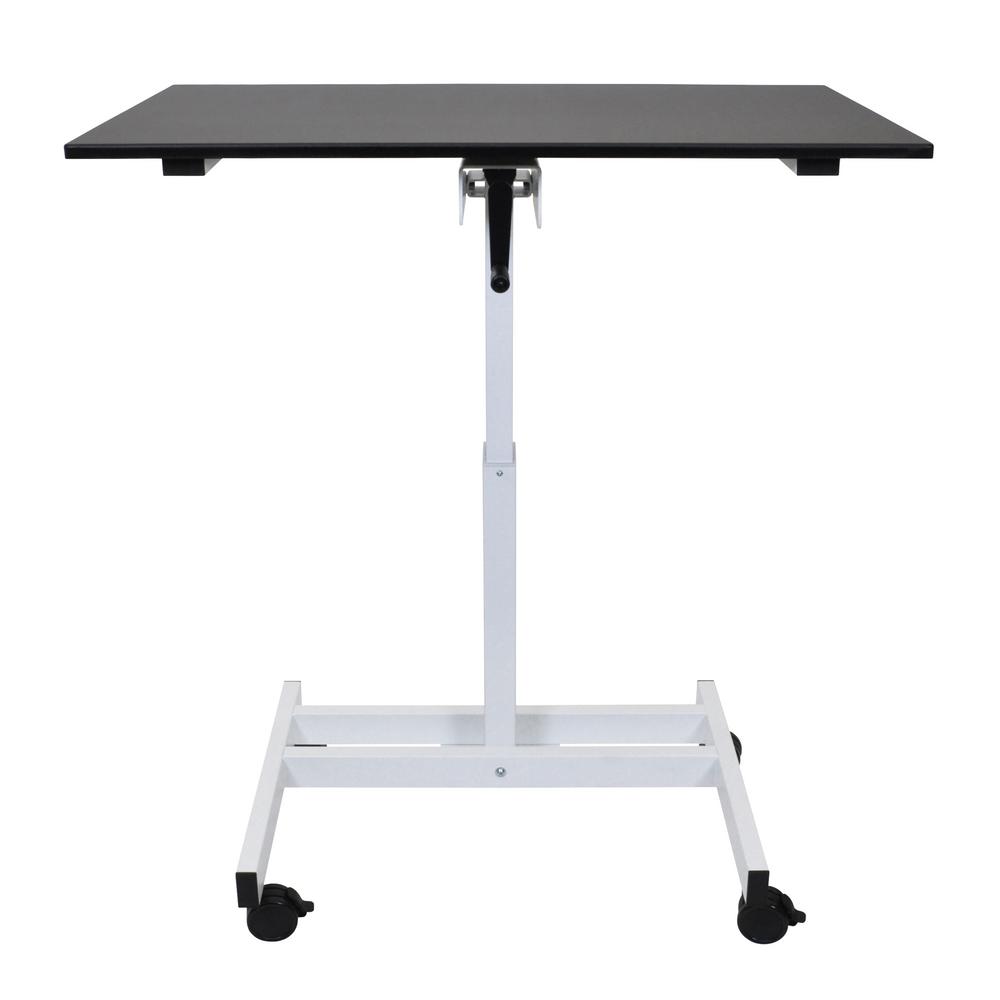 Luxor Black Laptop Desk With Wheels Standup Sc40 Wb The Home Depot