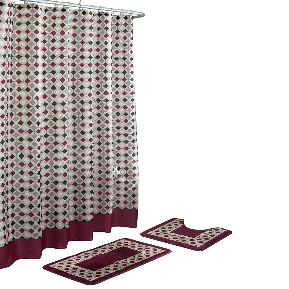 Bath Fusion Christine Barn Red Espresso 15 Piece Rug And Barn Red Espresso 15 Piece Bath Rug