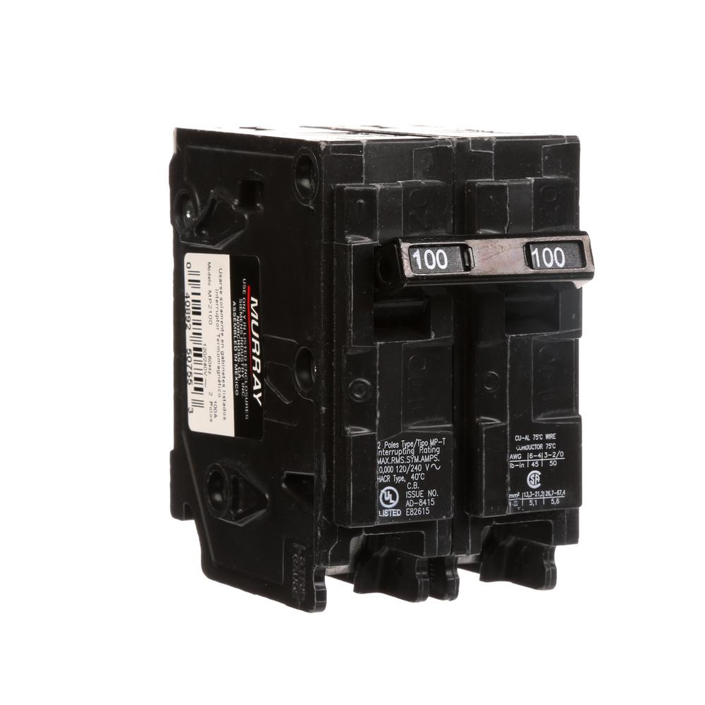 Siemens 100 Amp Double Pole Type Mp Circuit Breaker Mp2100 The Home Depot