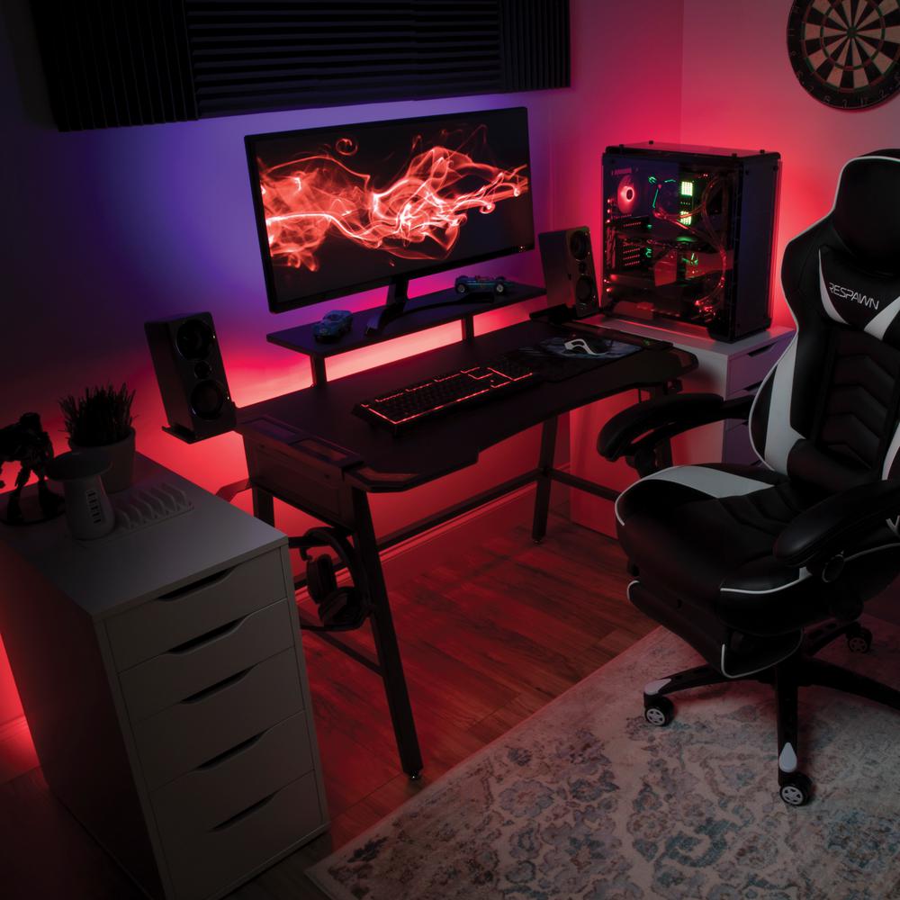 Respawn 3010 Gaming Computer Desk 42 Ergonomic Height Adjustable Gaming Desk In Red Rsp 3010 Red Rsp 3010 Red The Home Depot