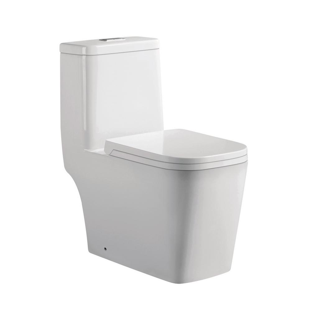 Siphonic Jet Concealed Trapway Toilets Toilet Seats Annabelle 1 Piece 0 88 28 Gpf Dual Flush Elongated Toilet In White