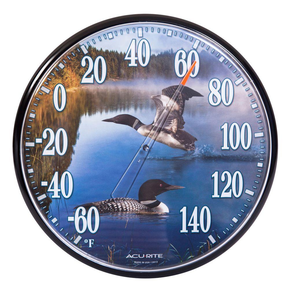 AcuRite 12.5 in. Loons Analog Thermometer01726A1 The Home Depot