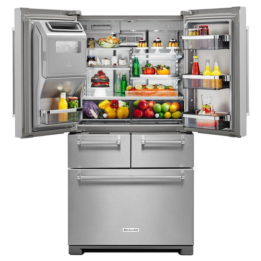 Kitchenaid 25 8 Cu Ft French Door Refrigerator In Stainless Steel With Platinum Interior