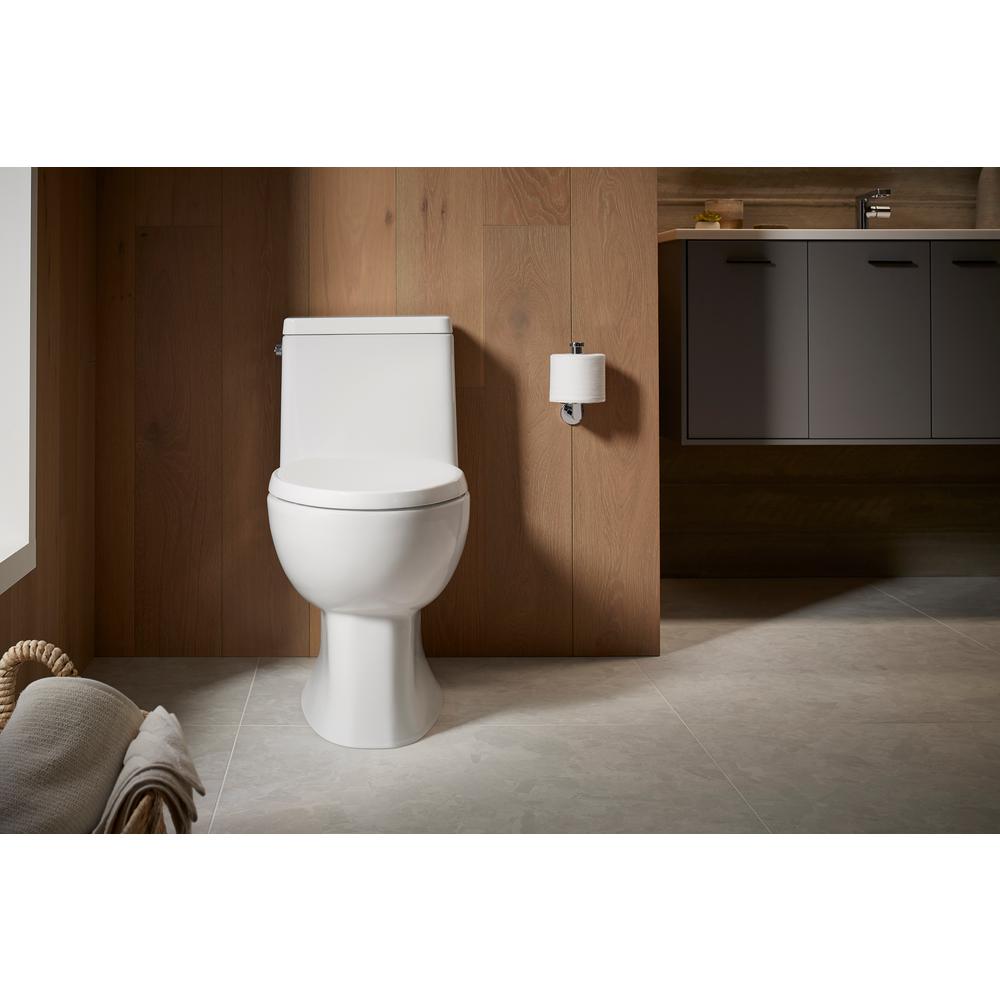Kohler Reach 16 5 In H 1 Piece 1 28 Gpf Single Flush Elongated Toilet In White Seat Included K 78080 0 The Home Depot