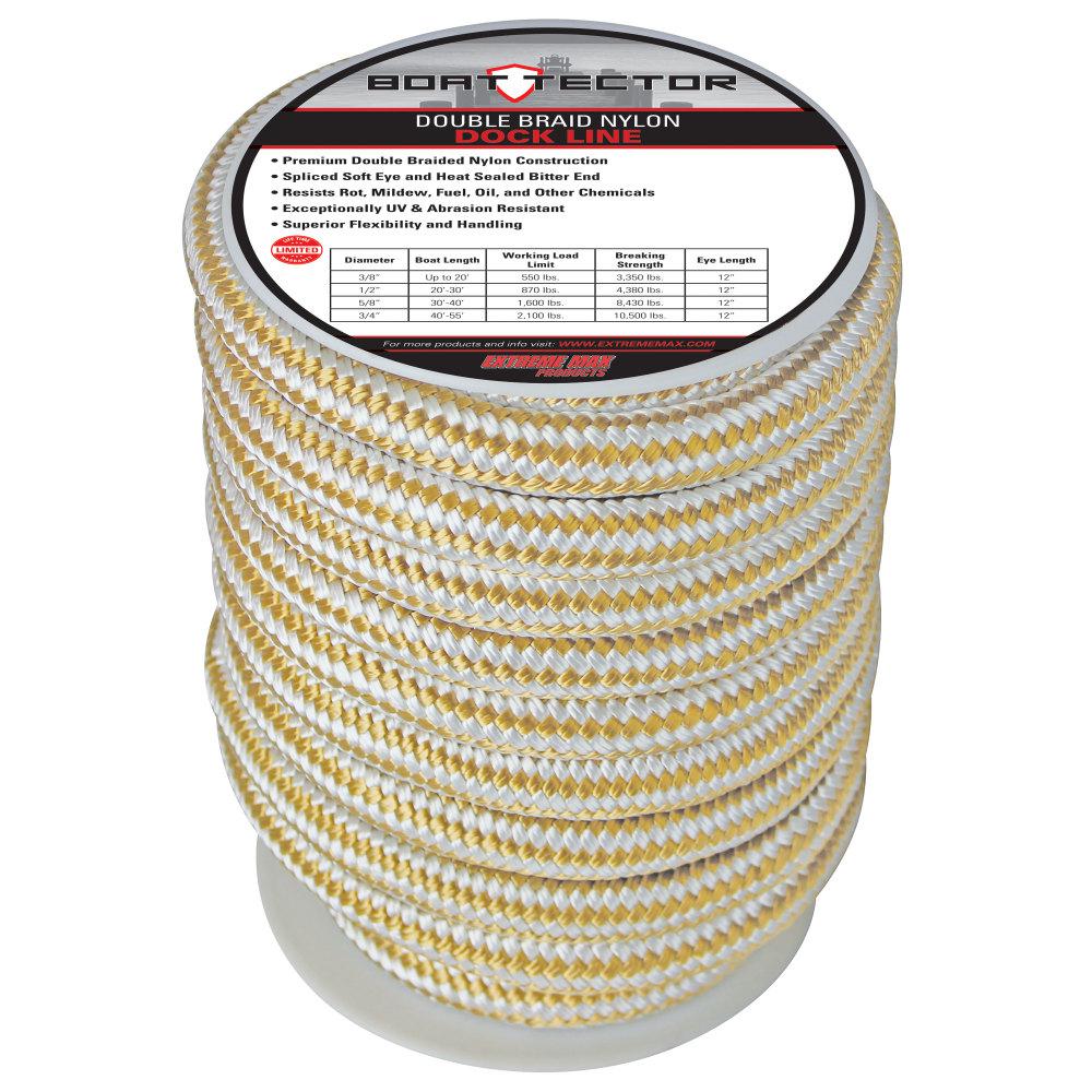 ANCHOR ROPE DOCK LINE 5//8/" X 250/' BRAIDED BLACK MADE IN USA