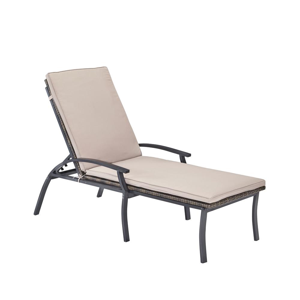 Homestyles Laguna Black Woven Vinyl And Metal Patio Chaise Lounge Chair 5600 83 The Home Depot