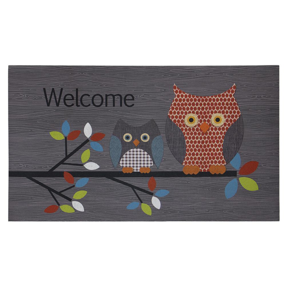 Patterned Owls Gray 18 in. x 30 in. Door Mat60799236901800030 The