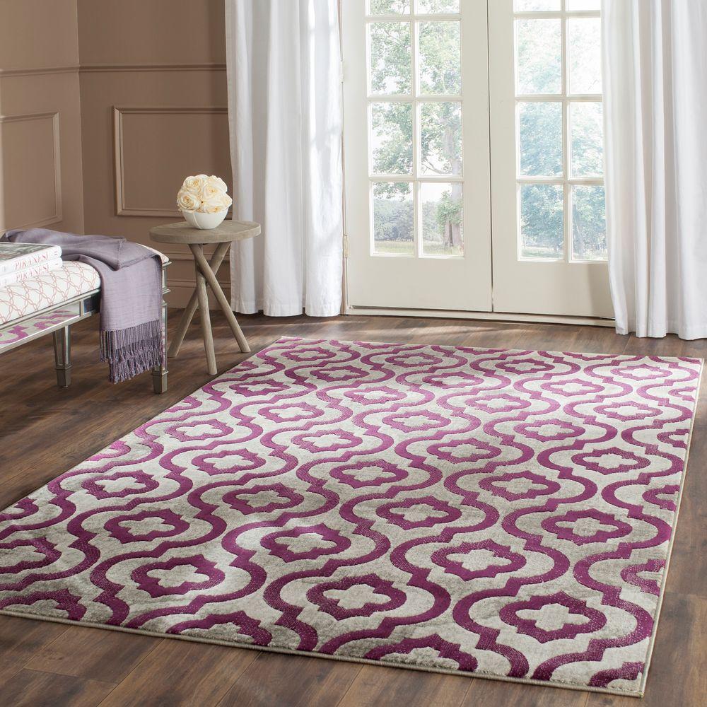Safavieh Porcello Light Grey Purple 8 Ft X 11 Area Rug