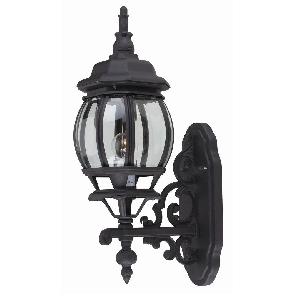 Bel Air Lighting Outdoor Wall The Filigree 1 Light Outdoor Black Coach Lantern With Clear Glass
