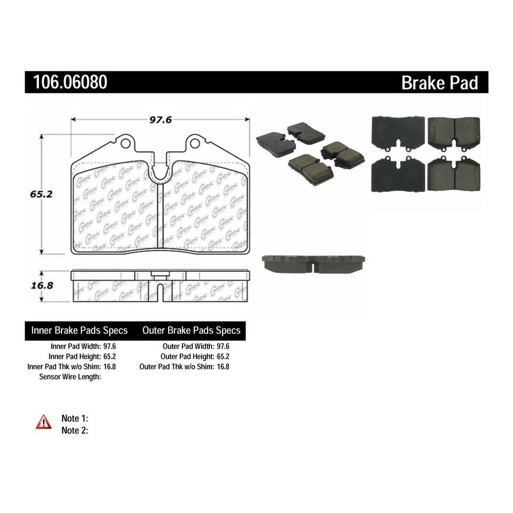 Disc Brake Pad Set-Premium Semi-Met Pads with Shim and Hardware Front Centric