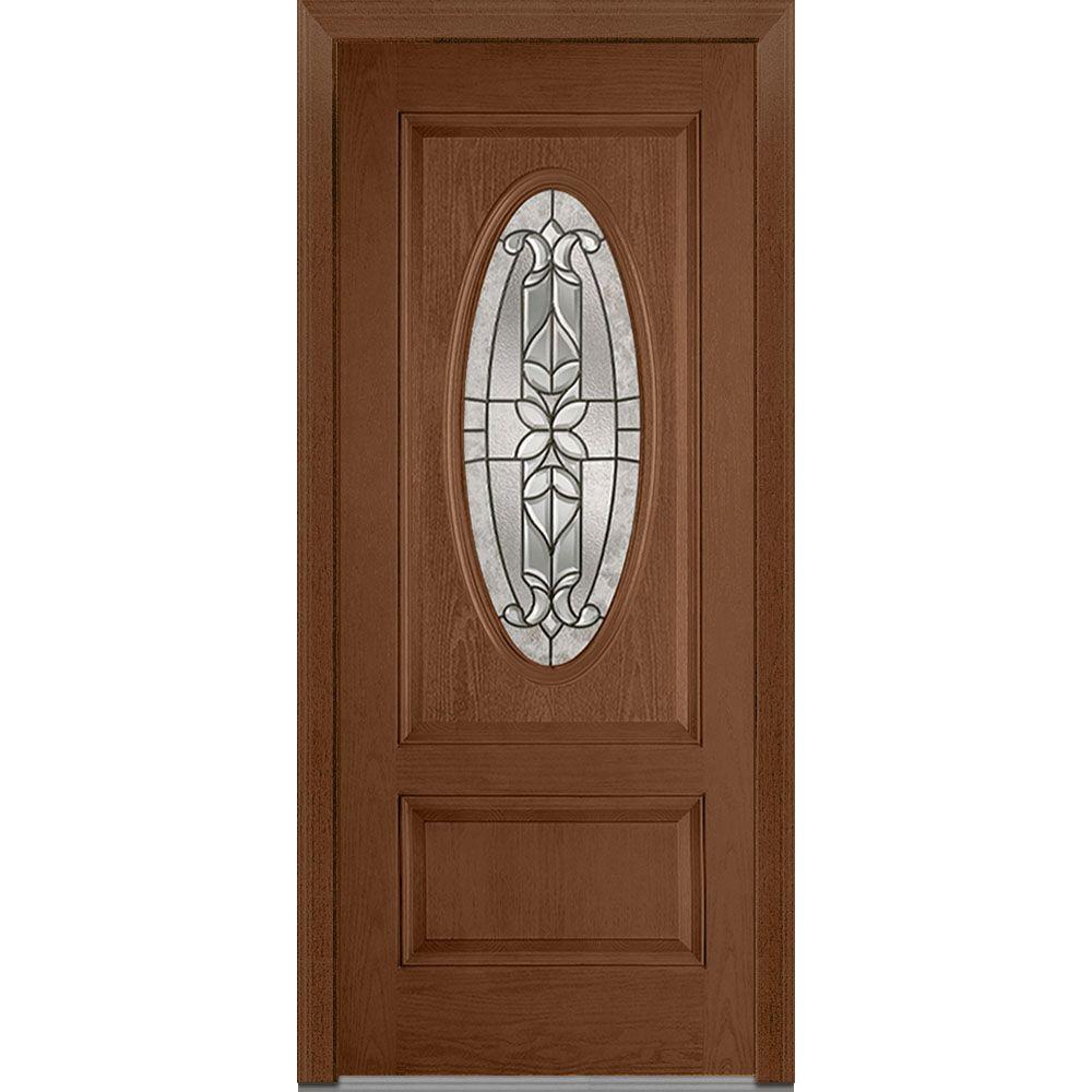 MMI Door 37.5 in. x 81.75 in. Cadence Decorative Glass 3/4 Oval