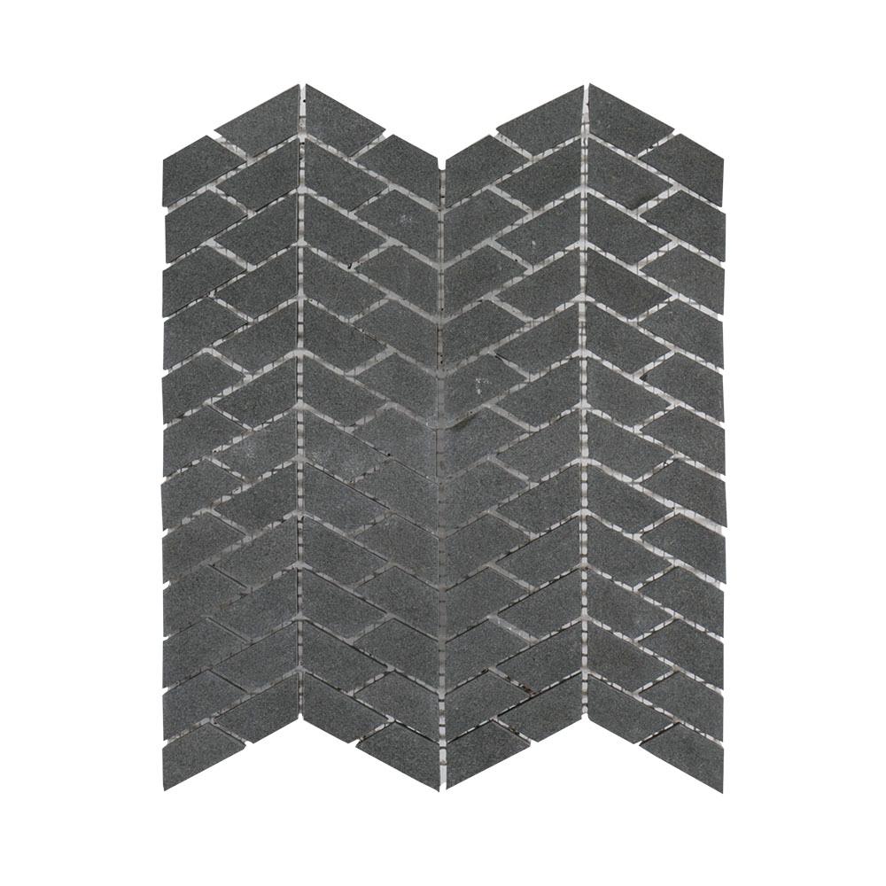 Jeffrey Court Basalt Herringbone Gray 11 in. x 10 in. x 8mm Basalt