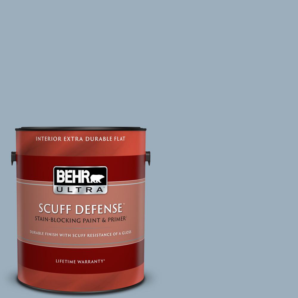 BEHR ULTRA 1 gal. 560F4 Russian Blue Extra Durable Flat Interior Paint & Primer172401 The