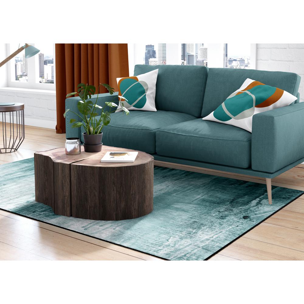 Deerlux Deerlux Modern Living Room Area Rug With Nonslip Backing Abstract Teal Pattern 5 X 7 Ft Medium Qi003754 M The Home Depot