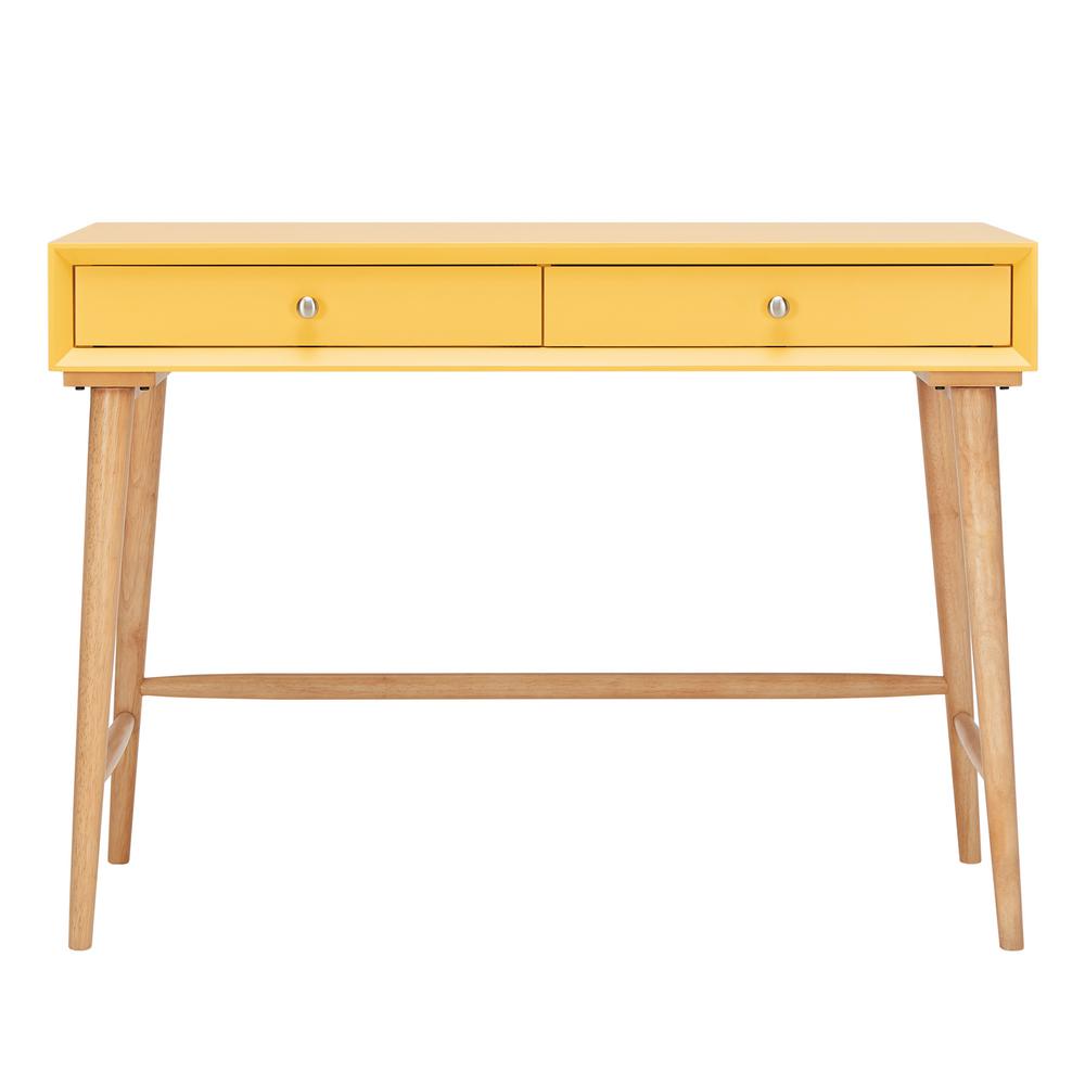 Writing Desk Yellow Wood Desks Home Office Furniture The Wyatt Mid Century Yellow Writing Desk