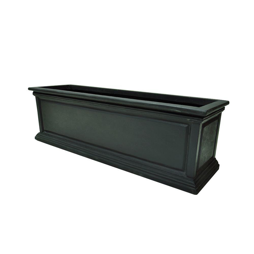 MPG 30 in. L Black Composite Panel Window Box with Brackets-PC7226BLK ...