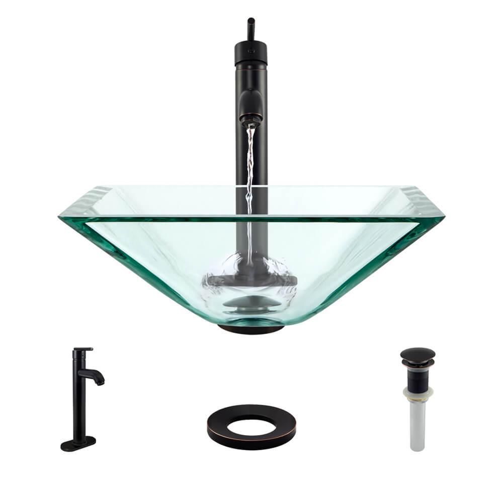 SINKOLOGY Pfister AllInOne Copper Vessel Sink Bardeen Design Kit with