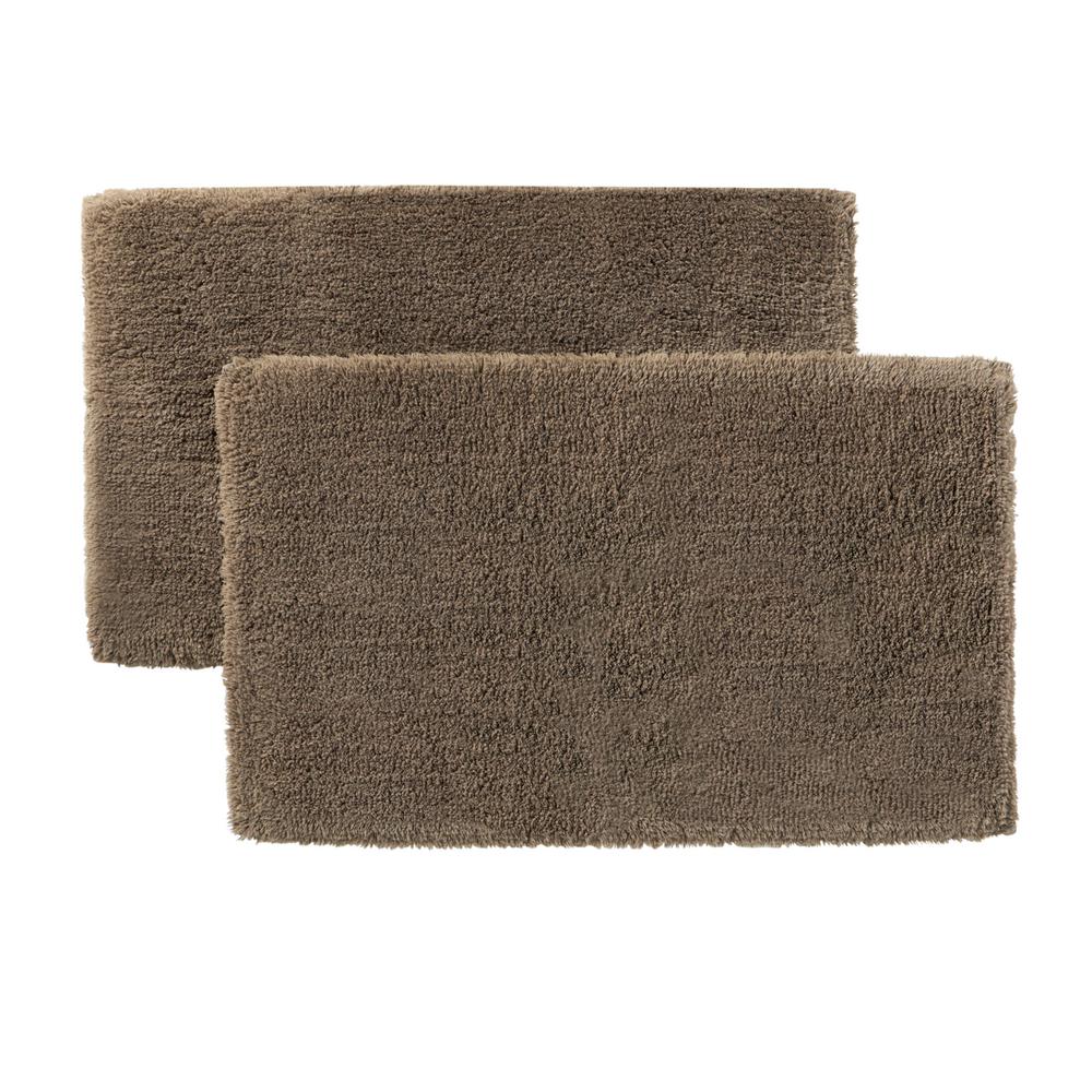 StyleWell Fawn Brown 25 in x 40 in. NonSkid Cotton Bath Rug (Set of 2
