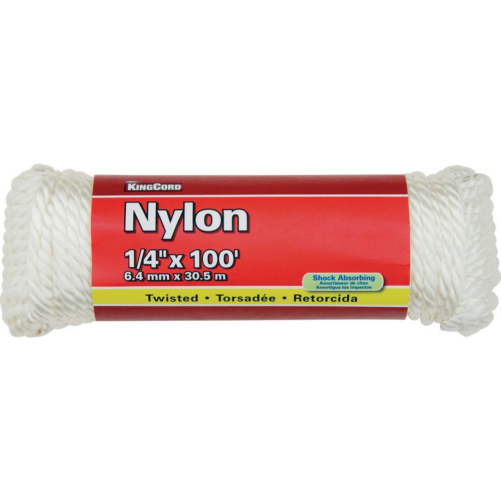 Everbilt 1/4 in. x 100 ft. White Diamond Braid Nylon Rope72716 The