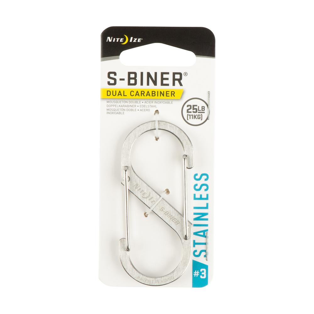 NiteIze S-Biner Dual Carabiner Stainless Steel #3 SB3-03-01 Black NEW