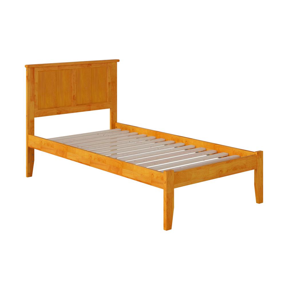 Atlantic Furniture Madison Caramel Twin Platform Bed With Open Foot Board Ar8621007 The Home Depot