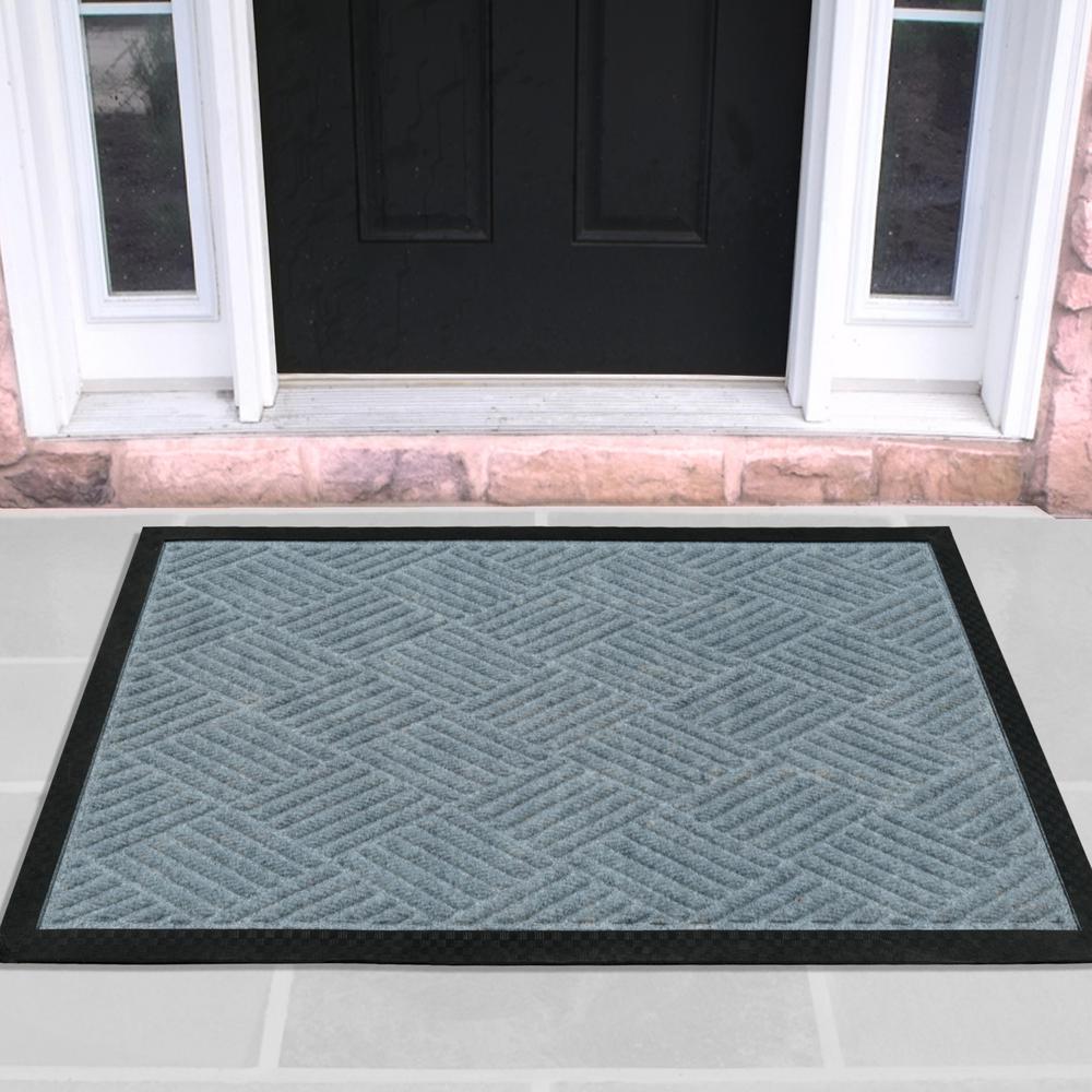 Ottomanson Silver 24 In X 36 In Ribbed Carpet Natural Rubber