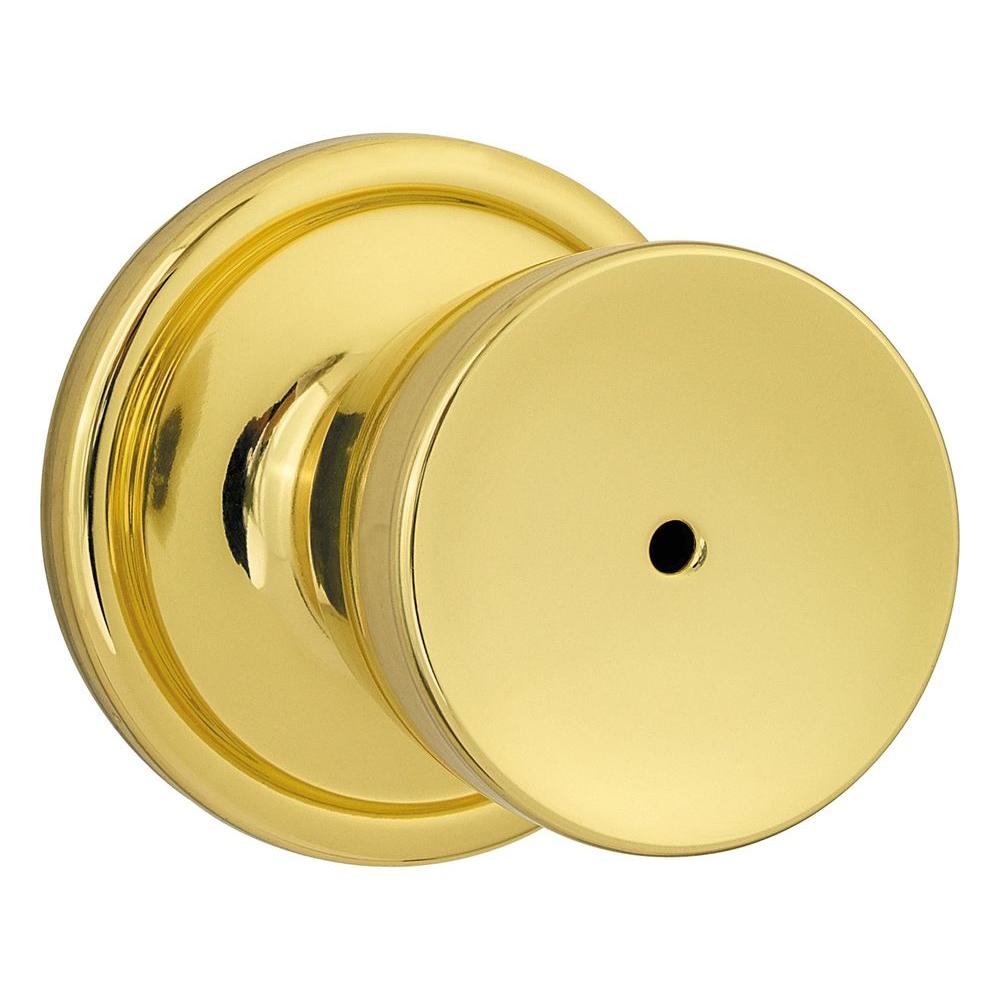 Kwikset Abbey Polished Brass Privacy Bed/Bath Door Knob730A 3 6AL SCS