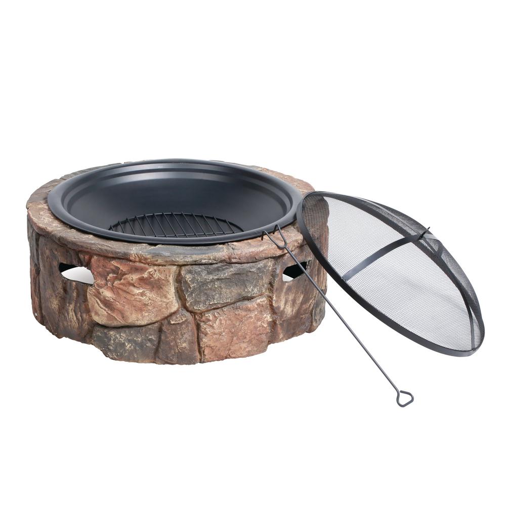Sun Joe 35 In X 20 5 Round Cast Stone Base Wood Burning Fire Pit Large Sjfp35 Stn Lsn The Home Depot - Round Cast Stone Fire Pit Sun Joe 35 In X 20 5 Round Cast Stone Base Wood Burning Fire Pit Large Sjfp35 Stn Lsn The Home Depot - Round Cast Stone Fire Pit