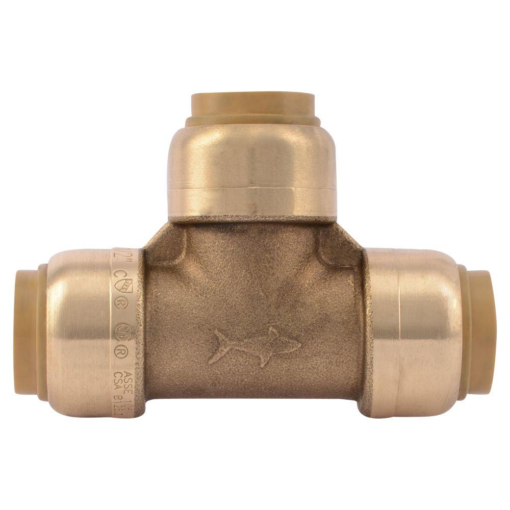 Push To Connect Fittings >> Sharkbite 1 2 In Push To Connect Brass Tee Fitting 10 Pack Push To Connect Fittings >> Sharkbite 1 2 In Push To Connect Brass Tee Fitting 10 Pack