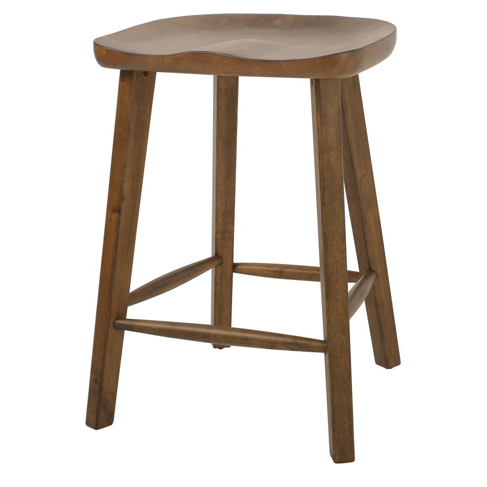 New Ridge Home Goods Saddle Style 25" Counter Height Stool with Cobble