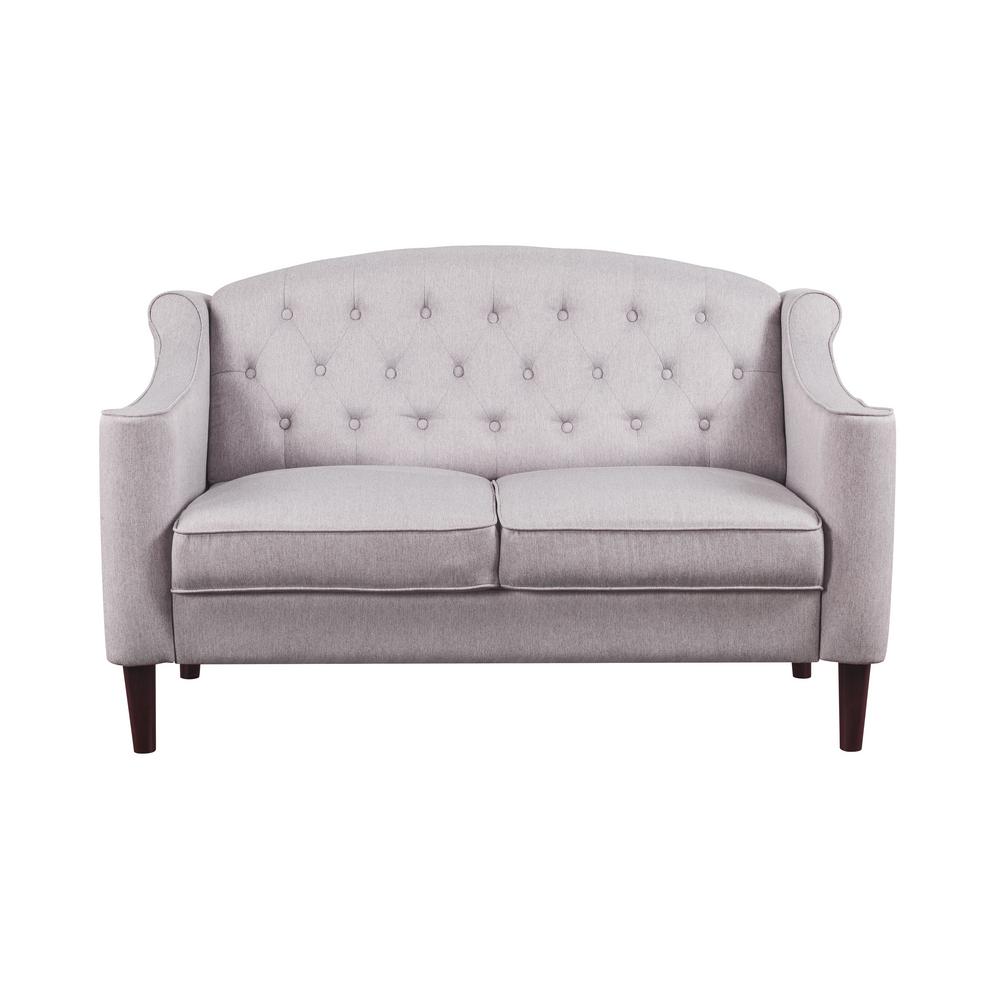 Round White Loveseat Sofas Loveseats Living Room Furniture Freesia Cream Fabric Loveseat