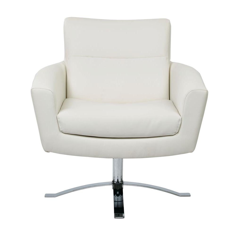 Work Smart Nova White Faux Leather Arm ChairNVA51W32 The Home Depot
