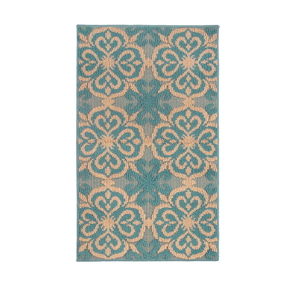 Jean Pierre Gianne Blue Lagoon/Linen 2 ft. x 3 ft. 4 in. Loop Accent