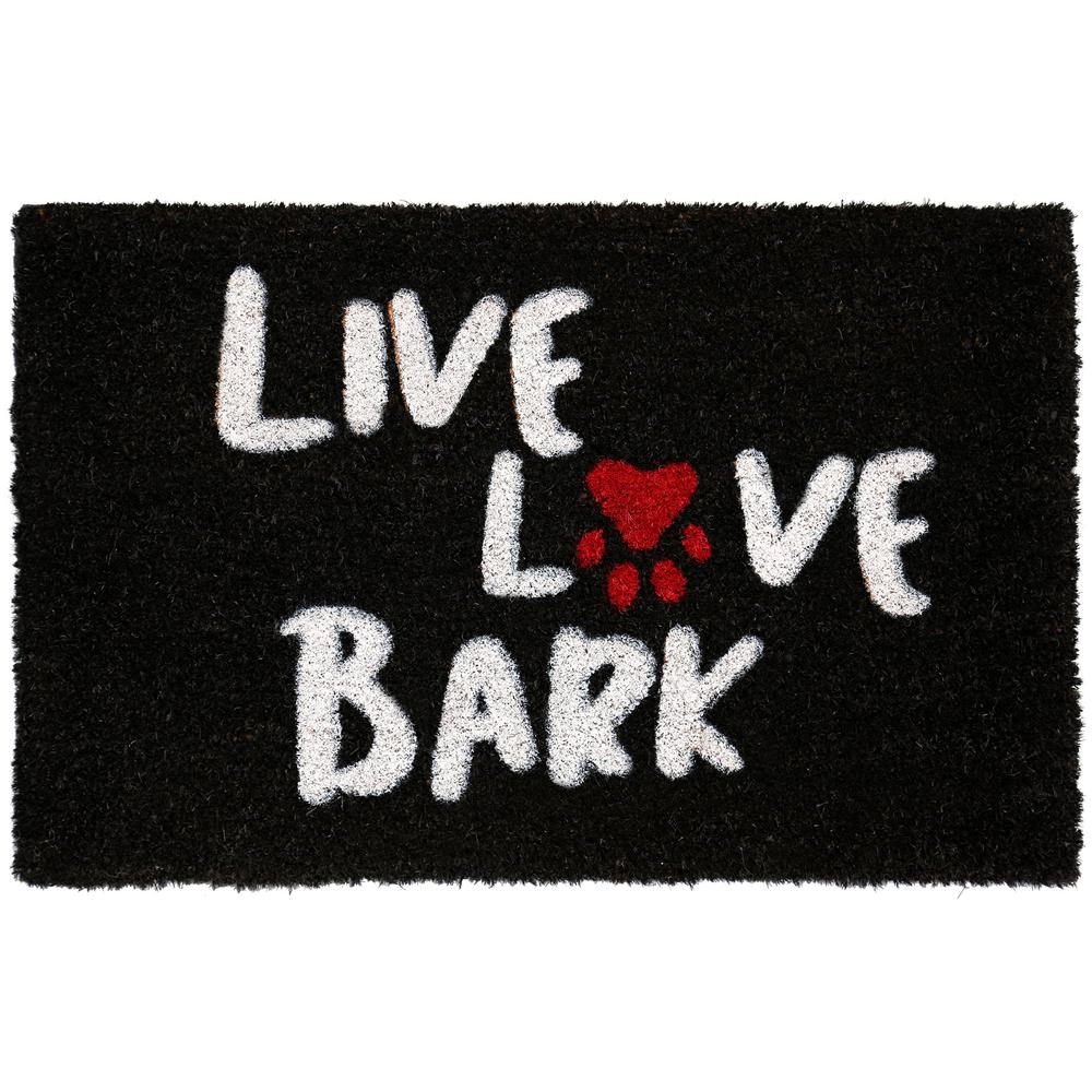 Nicole Miller Comfy Pooch Live Love Bark 18 In X 28 In Coir Mat