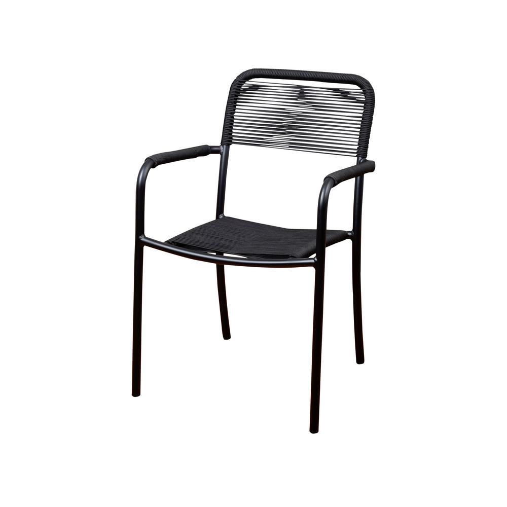 Metal Black Outdoor Dining Chairs Patio The Home Depot Wade Armchair Aluminum Outdoor Dining Chair 4 Pack