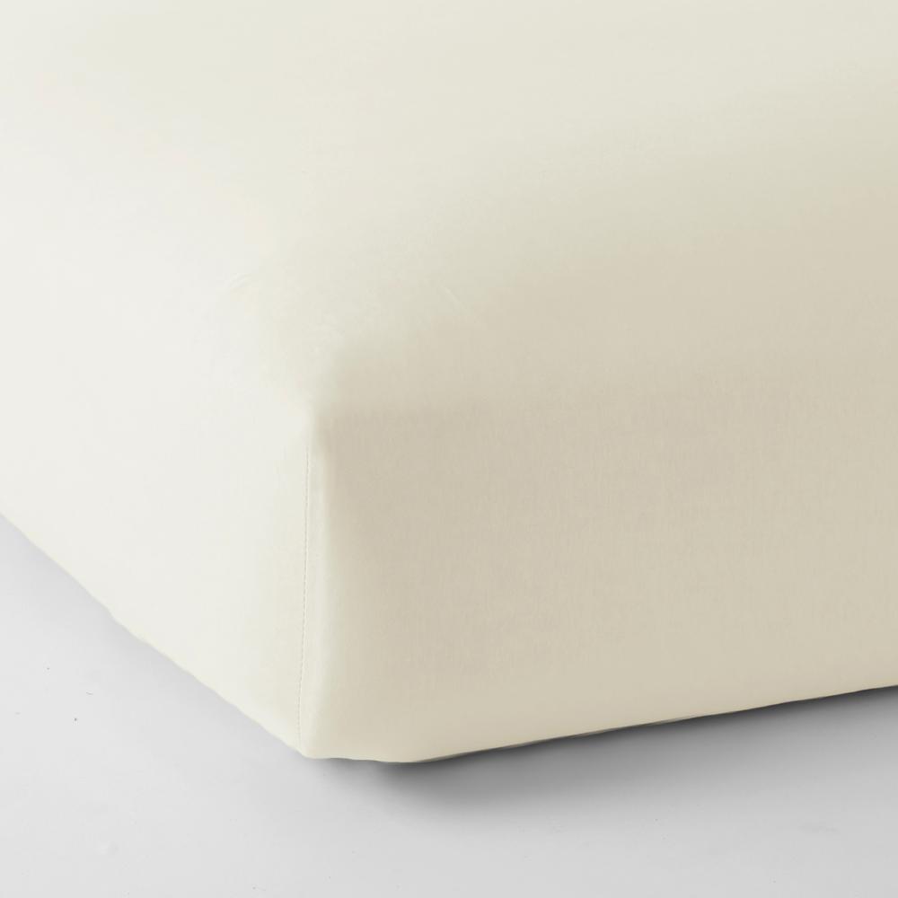 Cotbed Fitted Sheet Jersey Ivory