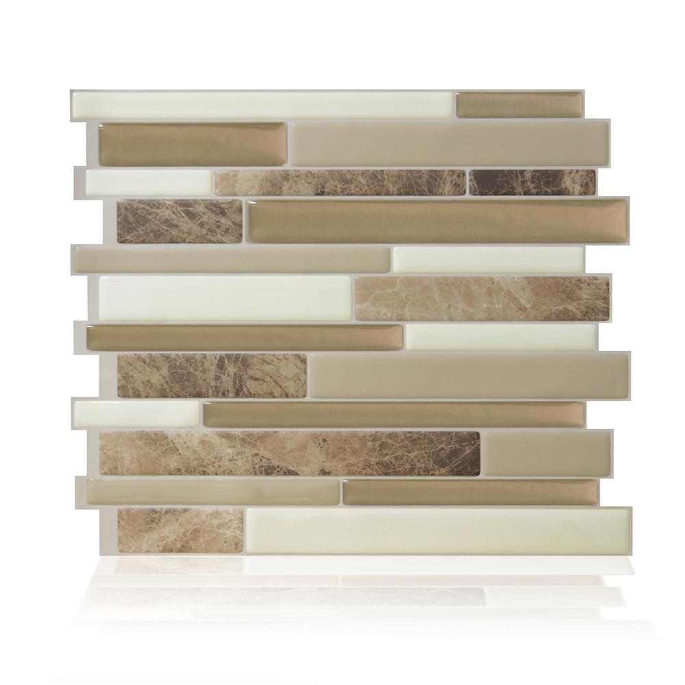 Smart Tiles Milano Sasso 11.55 in. W x 9.65 in. H Peel and Stick SelfAdhesive Decorative Mosaic 