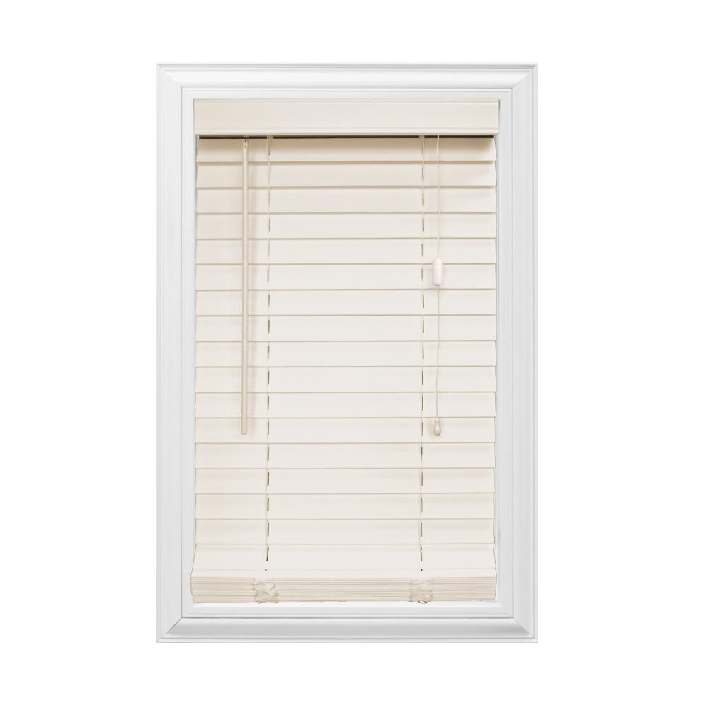Home Decorators Collection White 2 in. Faux Wood Blind 23.5 in. W x
