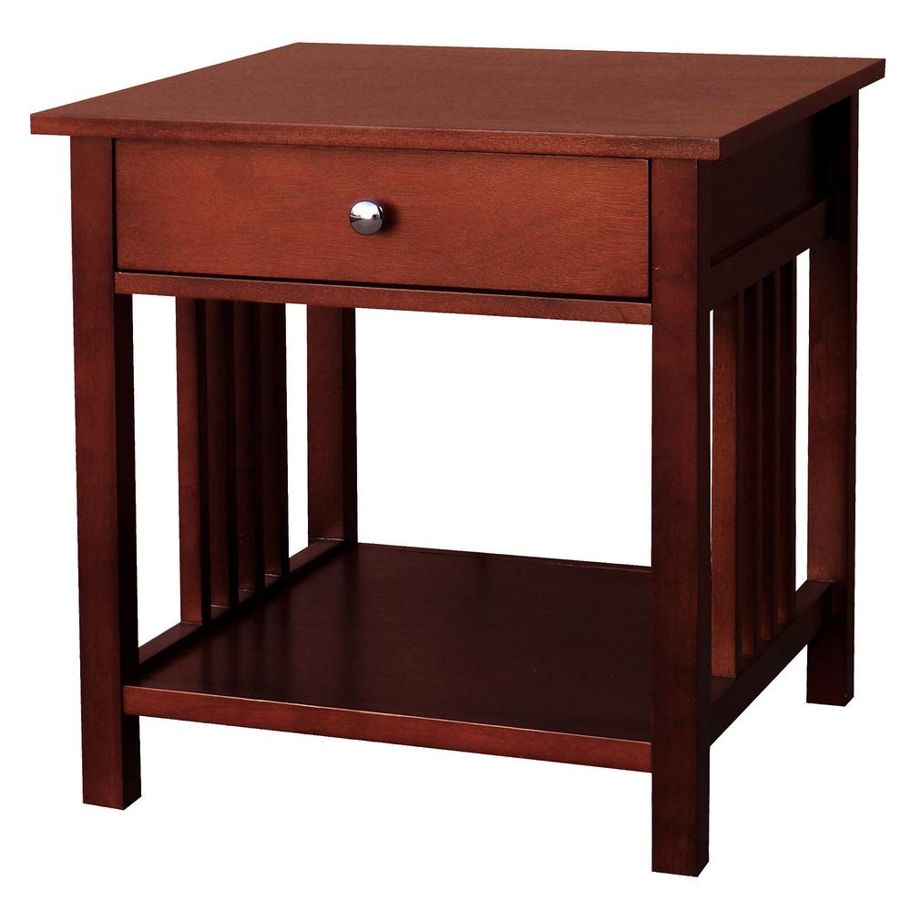 DonnieAnn Hollydale Chestnut End Table-324 - The Home Depot