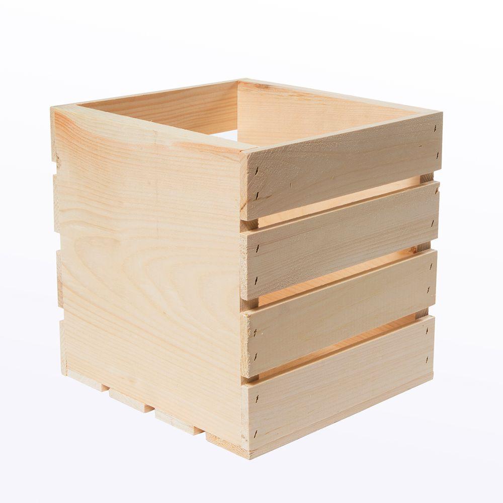 Crates & Pallet 9.5 in. x 9 in. x 9.5 in. Square Wood Crate67502 The