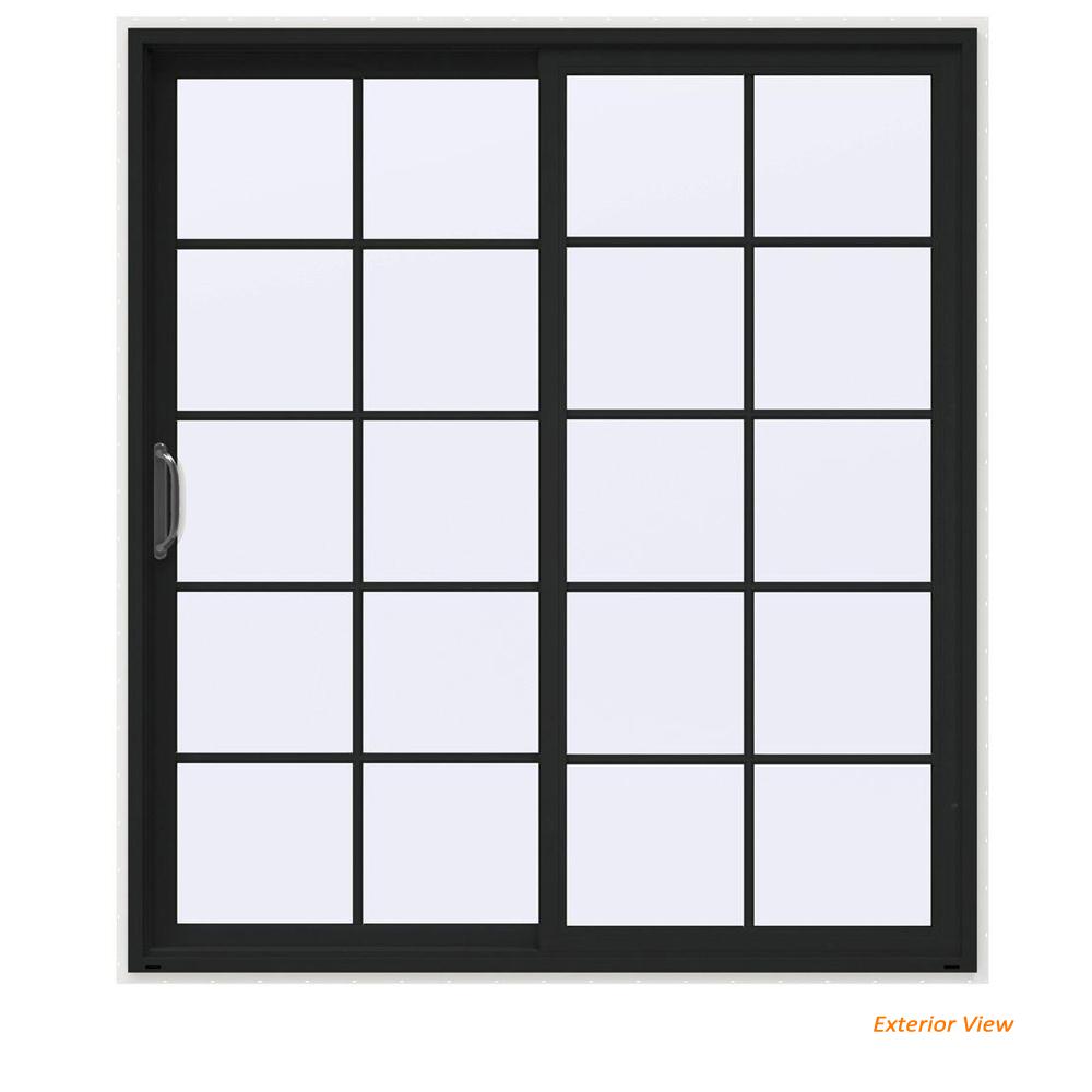 JELDWEN 72 in. x 80 in. V4500 Contemporary Bronze Painted Vinyl Left