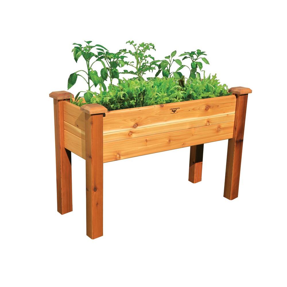 Gronomics 48 in. x 18 in. Safe Finish Cedar Elevated Garden BedEGB 18