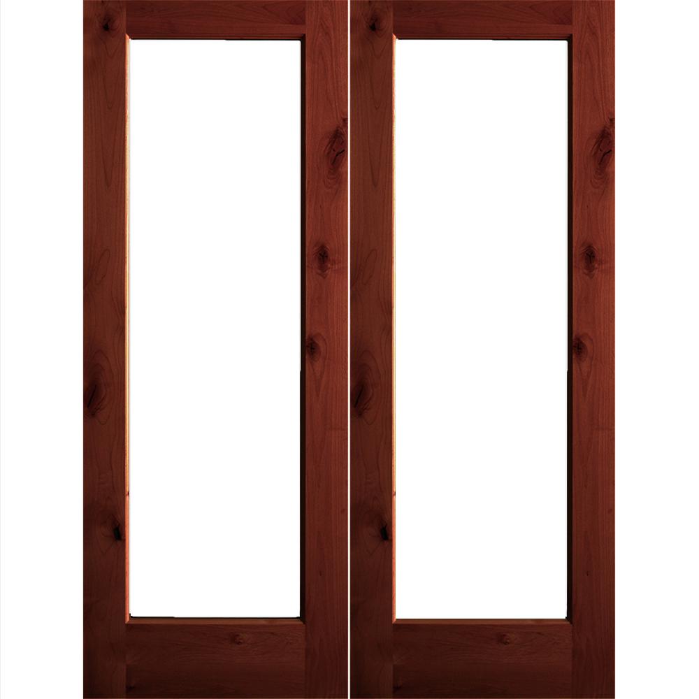 Krosswood Doors 72 in. x 80 in. Rustic Knotty Alder Wood Clear Full