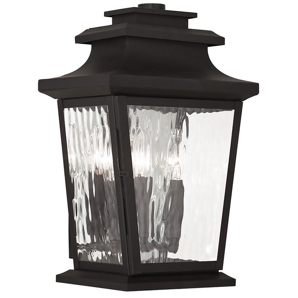 Livex Lighting Hathaway 3 Light Bronze Outdoor Wall Mount Lantern Livex Lighting Hathaway 3 Light Bronze Outdoor Wall Mount Lantern