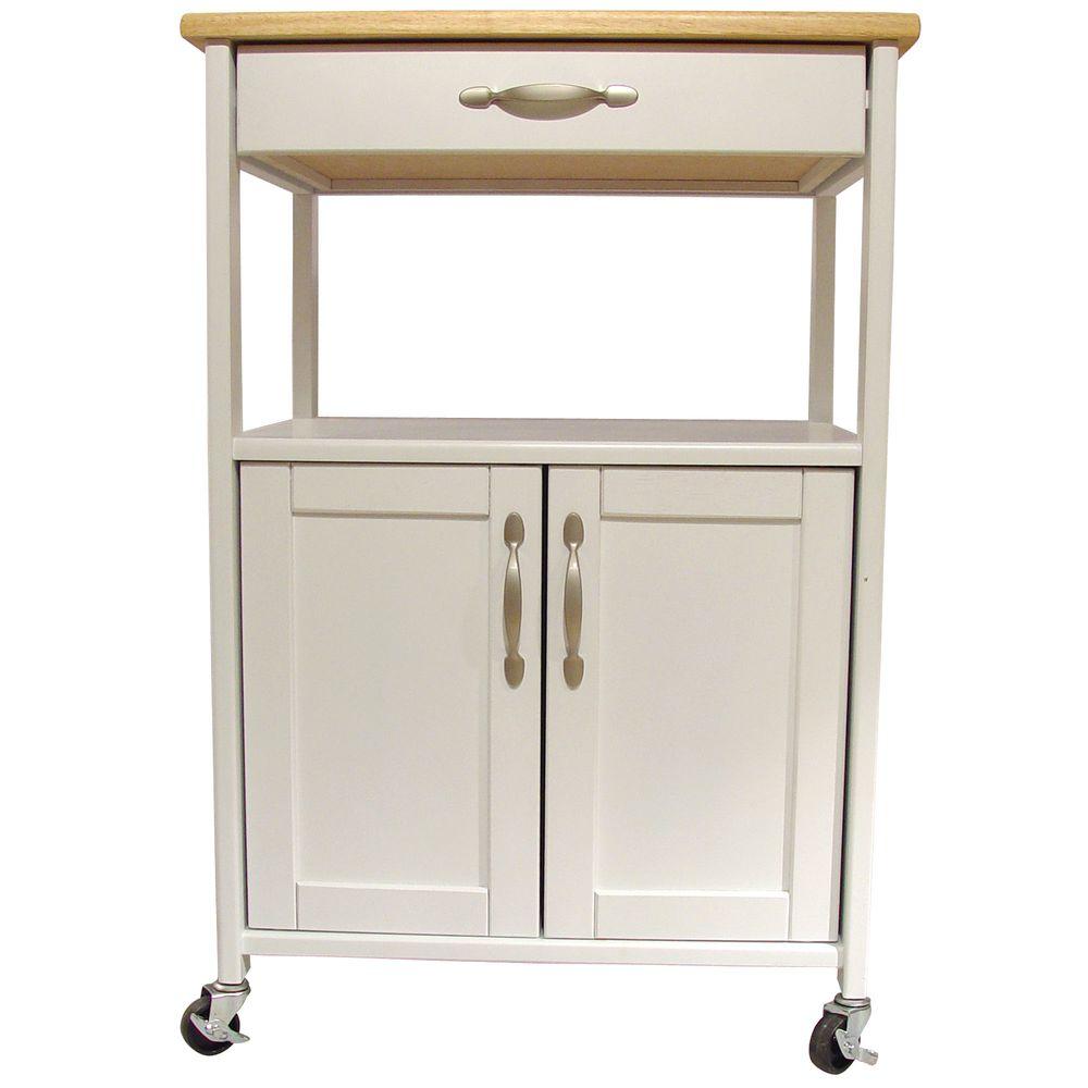 Catskill Craftsmen Cottage White Kitchen Cart With Storage 80690