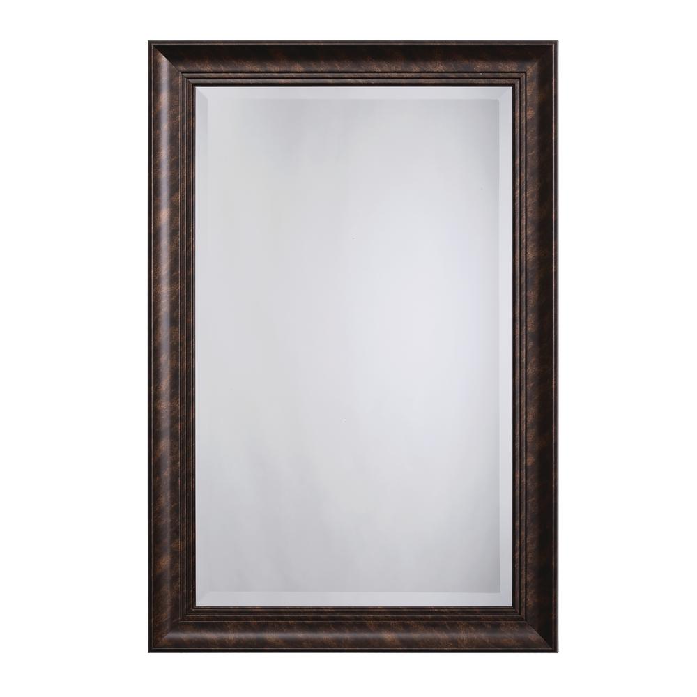 24 X 36 Mirrors Wall Decor The Home Depot Mirror Frame In Dark Bronze Color
